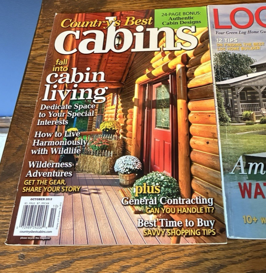 Log Cabin Home Plans Magazines Custom Wood Homes Lot of 3