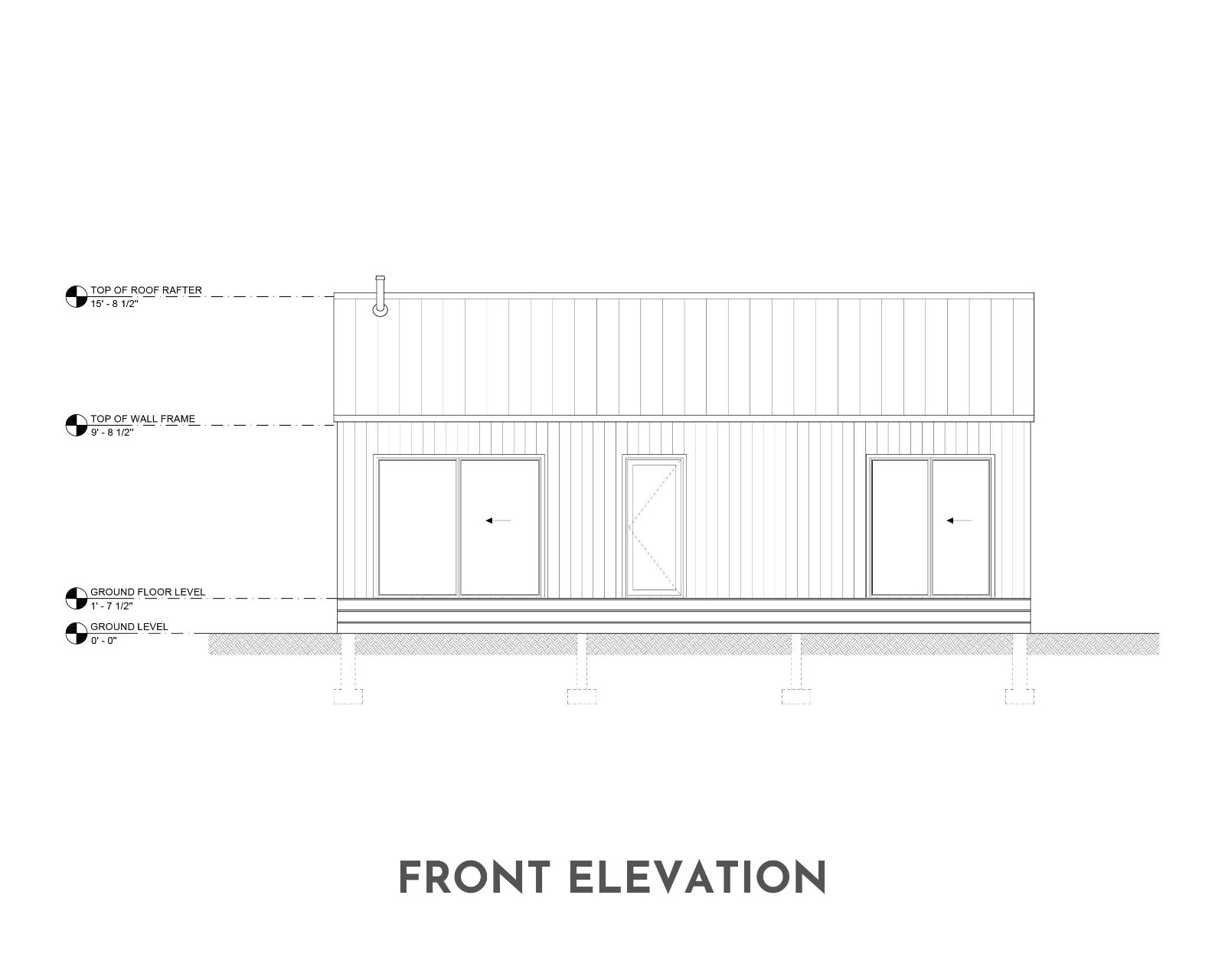 Modern Cabin House, 16′ x 32′, 512 Sq Ft, Tiny House, Architectural Plans