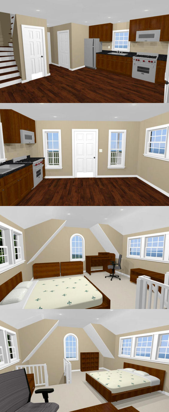 16×20 Tiny House — 574 sq ft — PDF Floor Plan — Model 4