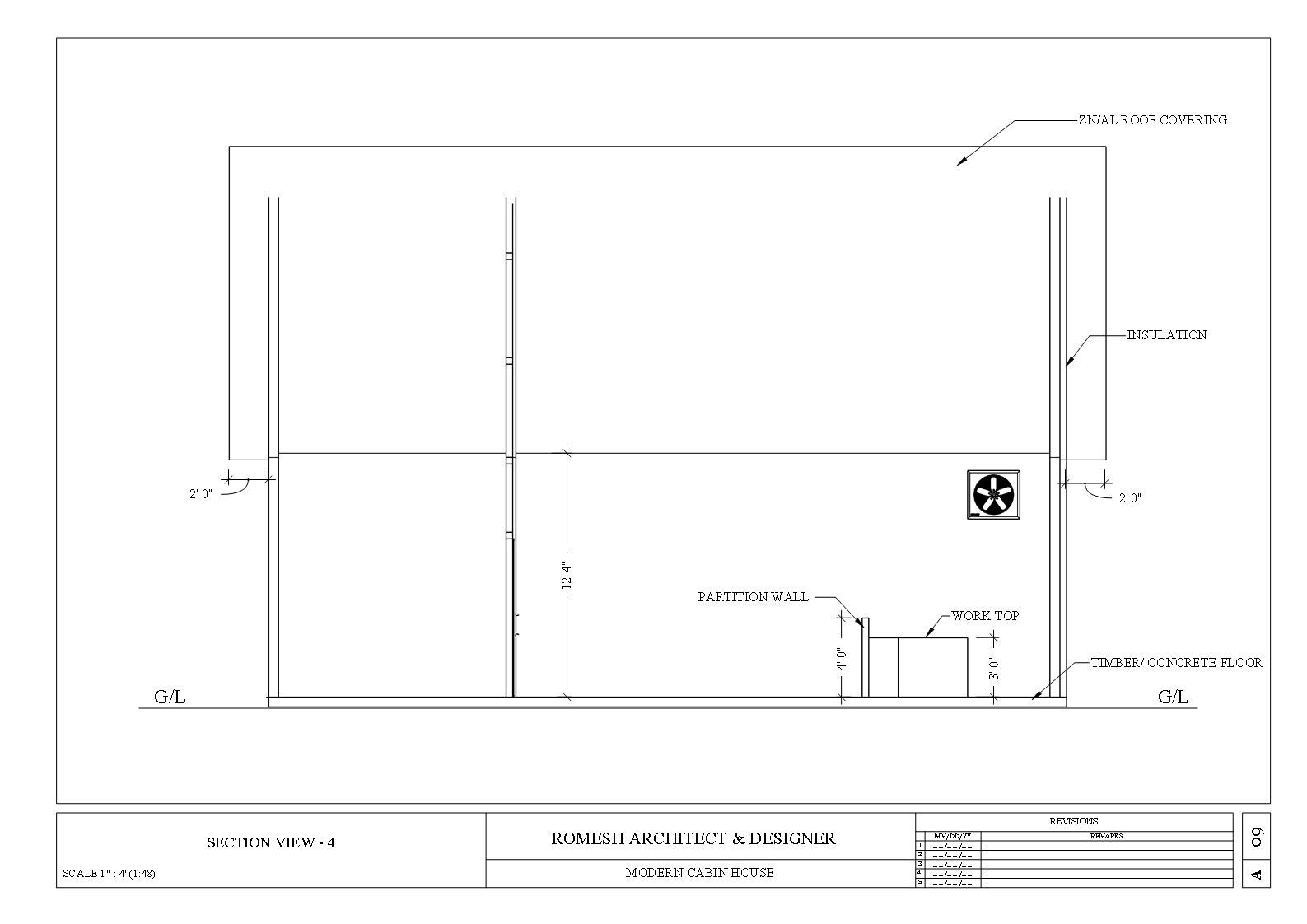 Modern House Plan with Blueprint PDF, DWG & 3D Design- 1100sqft (No 13)