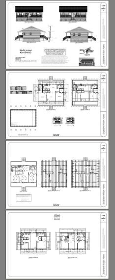 36×24 House — 2 Bedroom 2 Bath — 864 sq ft — PDF Floor Plan — Model 3G