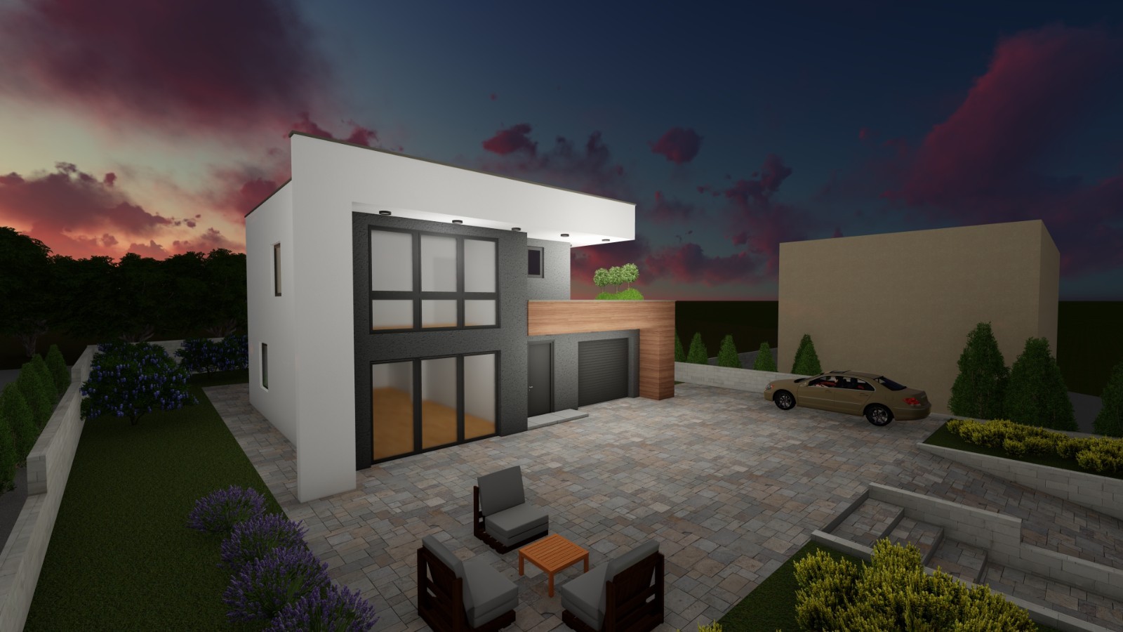 Modern 3 Bedroom 2 Bathroom House Floor Plan Blueprints+CAD File,235 m2/2530sqft
