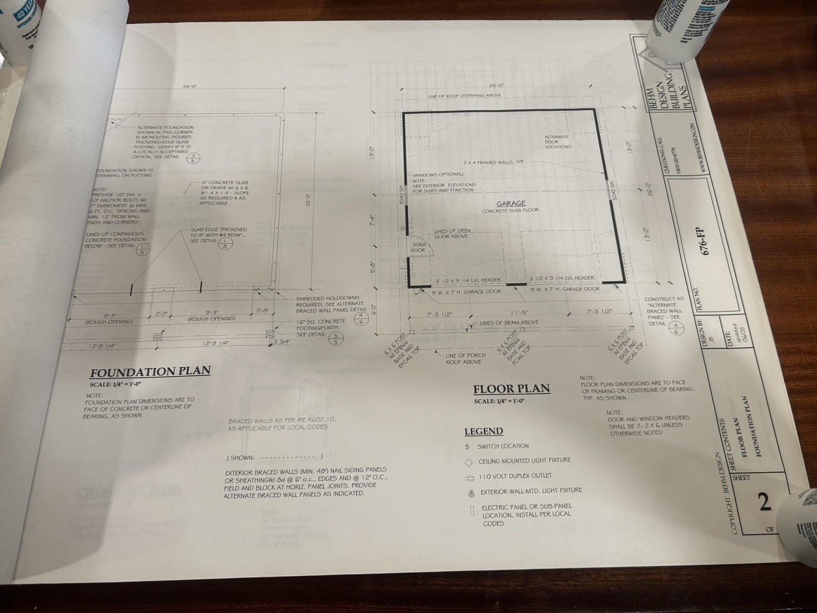 PERMIT READY 26 X 26’ GARAGE PLAN DRAWN TO SCALE BLUEPRINTS AND MATERIALS LIST