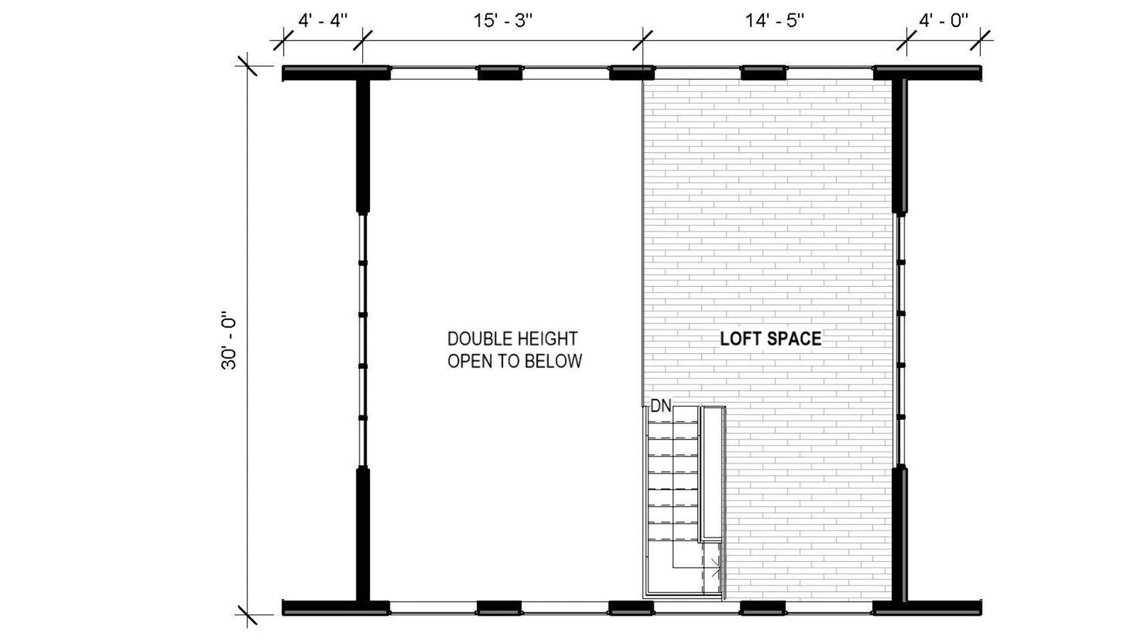 Modern Vacation Cabin Loft 30′ x 30′ Open Plan Cabin / Design Blueprint House Co