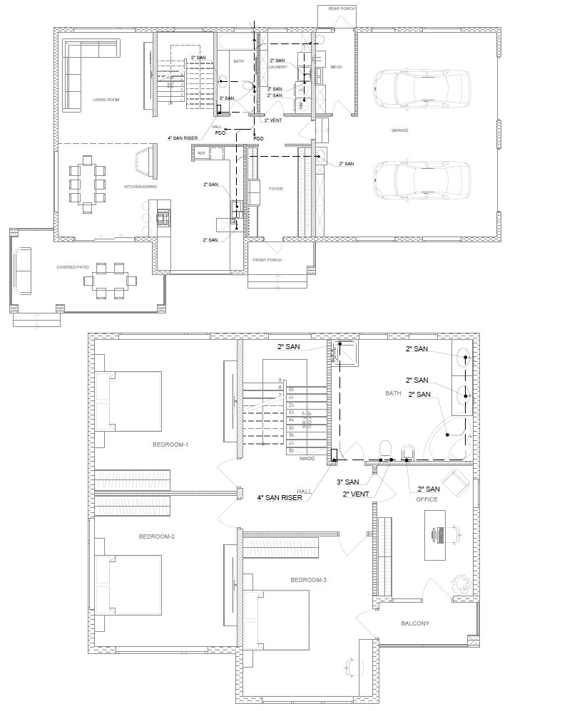 72’x42’ 3 Beds, 2 Baths Elegant Cottage Architectural Build Plans PDF Download.