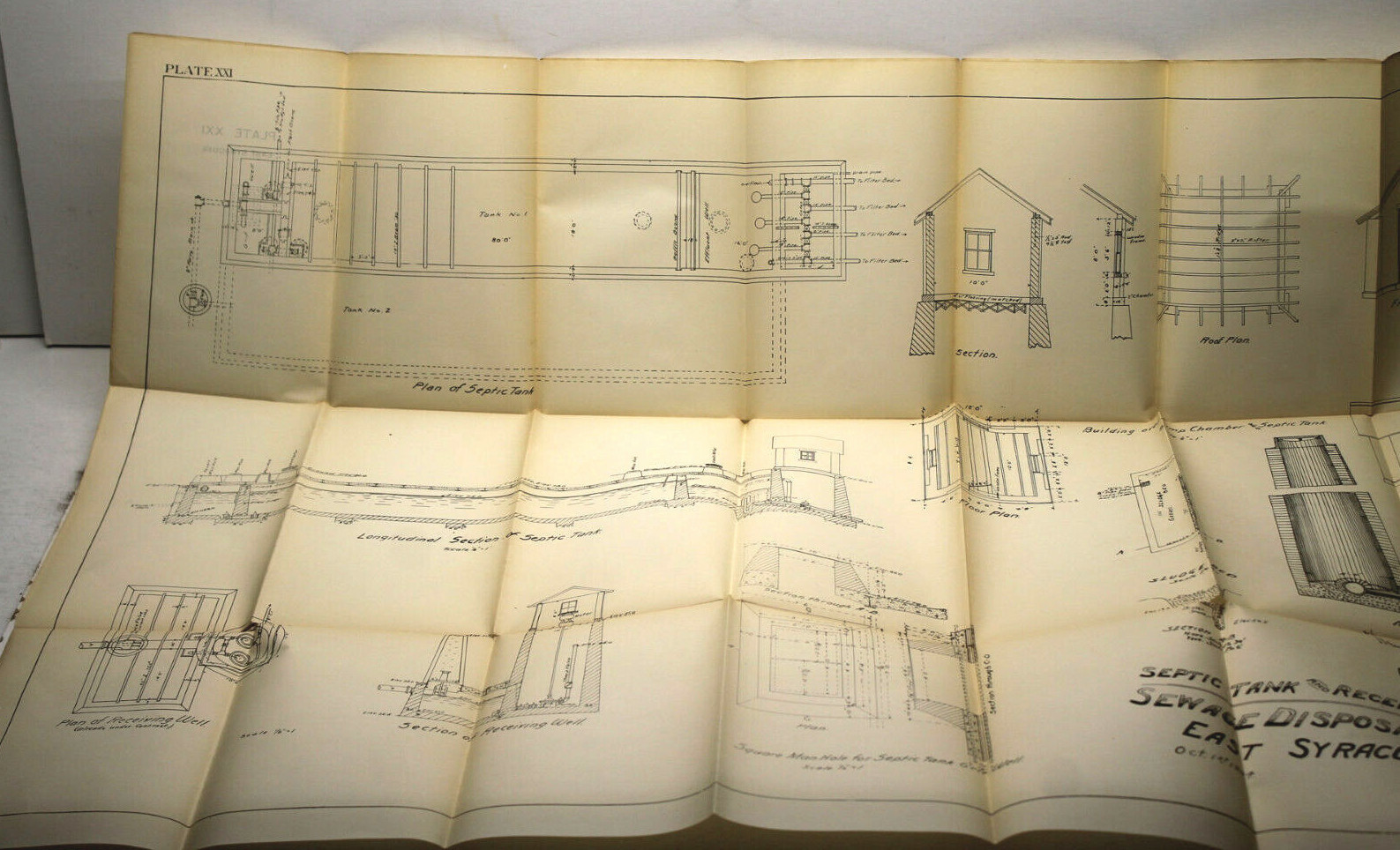 4pc 1904 East Syracuse NY 1 inch=200 Ft Maps of Proposed Sewage Disposal Plant