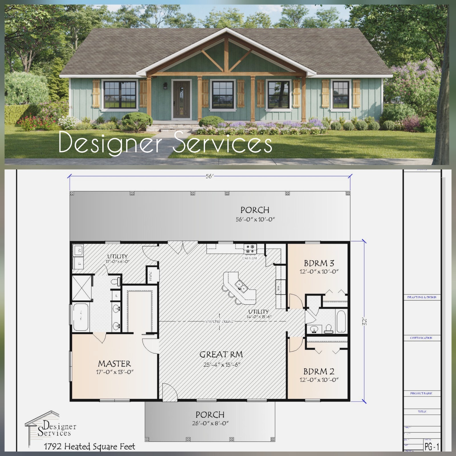 Cedar House Plan 1792 Heated Square Feet