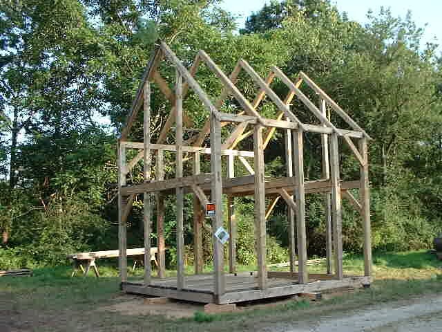 Timber Frame Shed/Barn Plans size 14′ x 16′, printed plans on 8 1/2×11 new