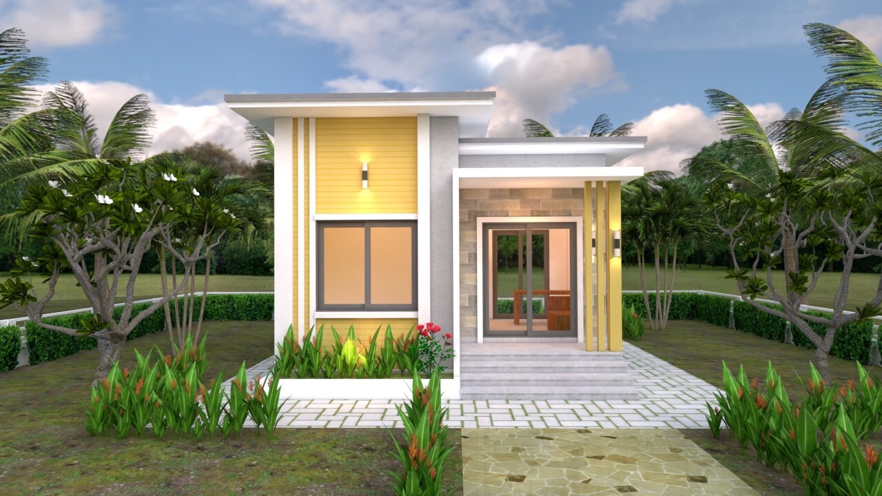 20×20 Feet Small House Design 6×6 Meter 1 Bed 1 Bath Flat Roof (A4 Hard Copy)