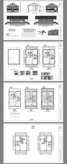 28×36 House — 2 Bedroom 2 Bath — 1,008 sq ft — PDF Floor Plan — Model 3D