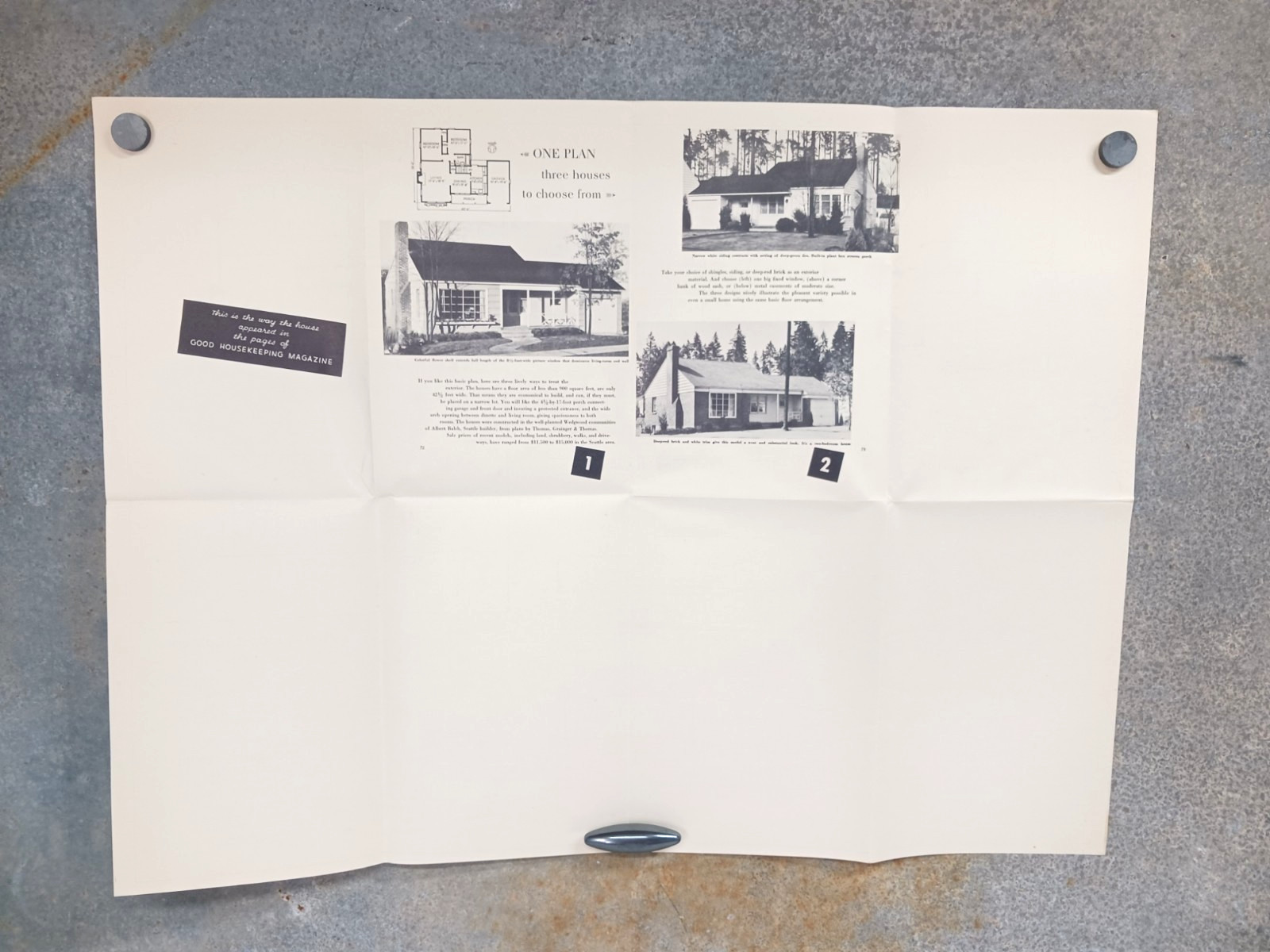 VTG 1950s Wedgwood Cottages House Good Housekeeping Floor Plan MCM Thom Grainger