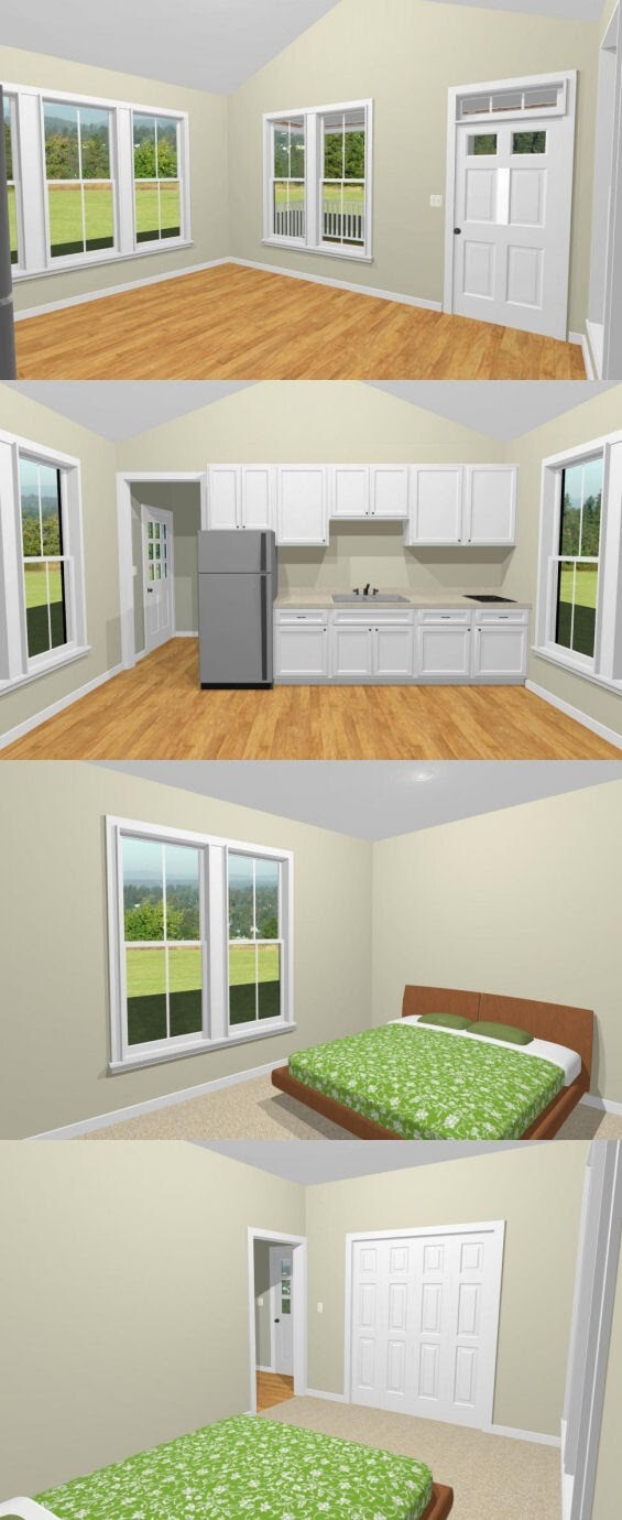 16×30 House — 1 Bedroom 1 Bath — PDF Floor Plan — 480 sq ft — Model 3B