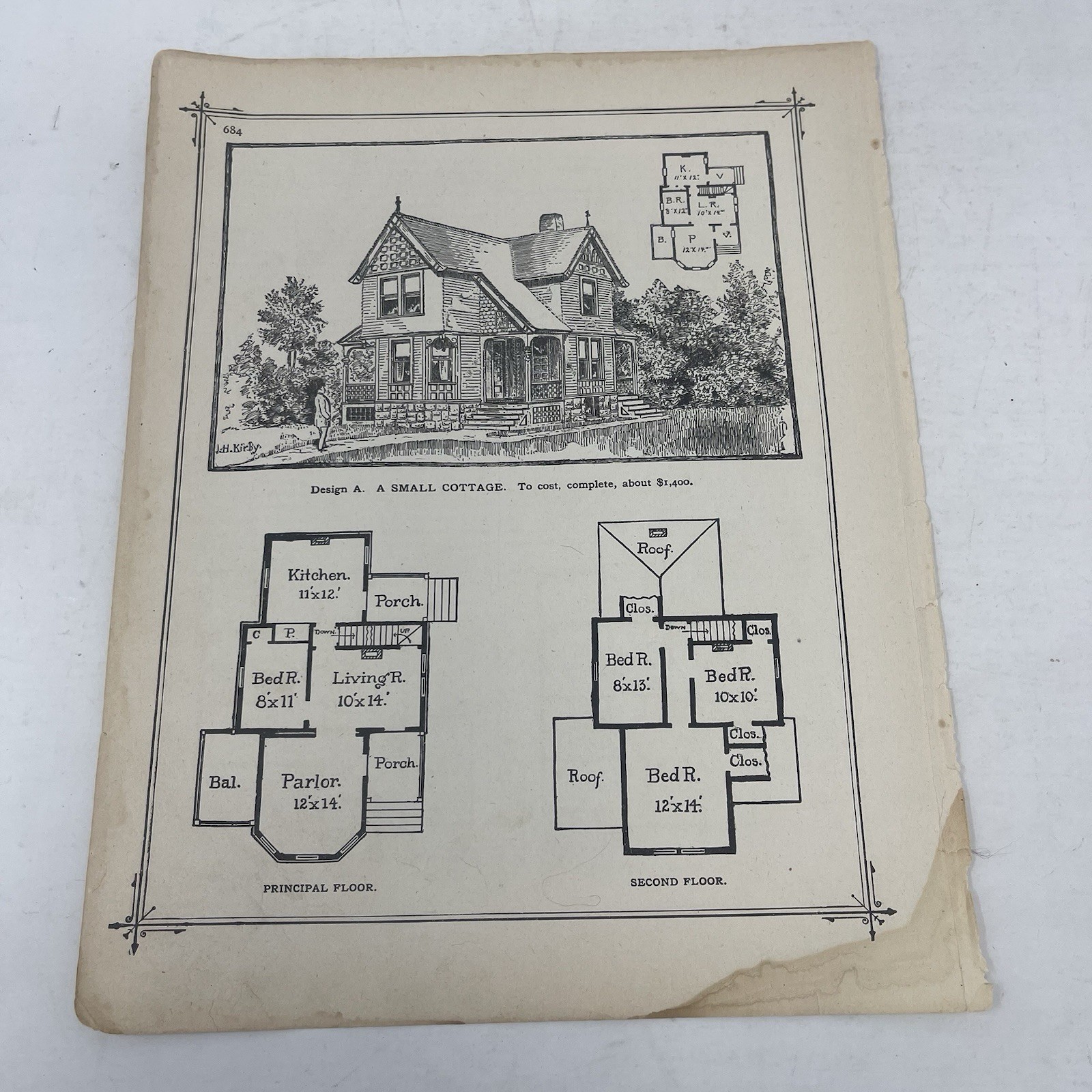 Cottage House Plan 1900 Antique Floor Plans Architectural Designs