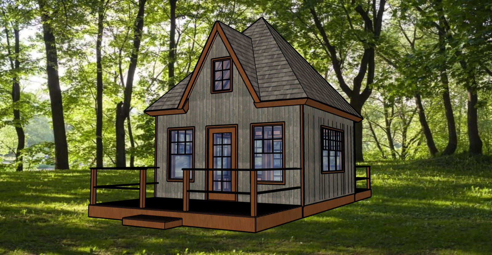 16 x 16 ft Small Cabin or Shed Pyramid Roof Traditional Style 16 O.C. -PDF
