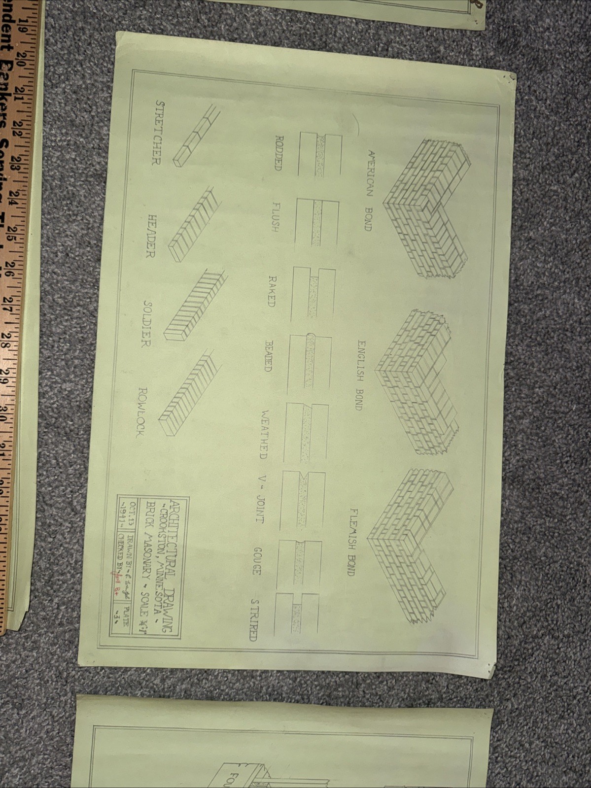 Architectural House Blueprints Plans Mid Century Modern Home 1941 MN 17 Pieces Z