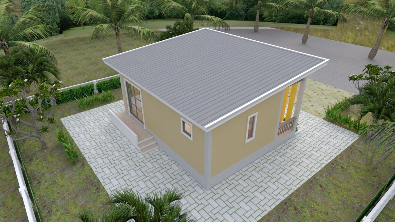 23×21 Feet Tiny House Plan 8×6.5 Meter 1 Bed 1 Bath Shed Roof PDF (A4 Hard Copy)