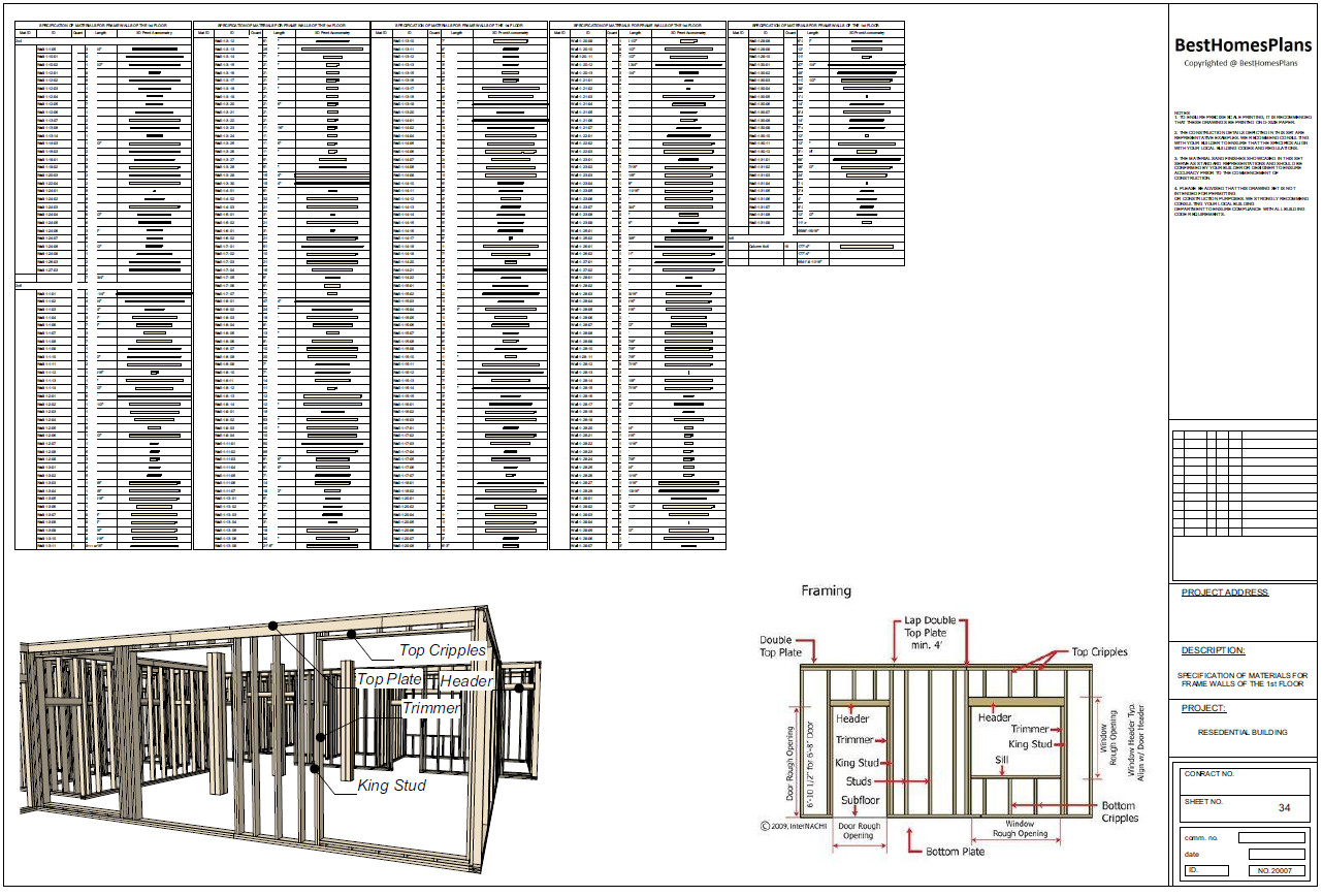 60’x60′ 3 Beds, 3.5 Baths Hi-tech Style Architectural Build Plans PDF.