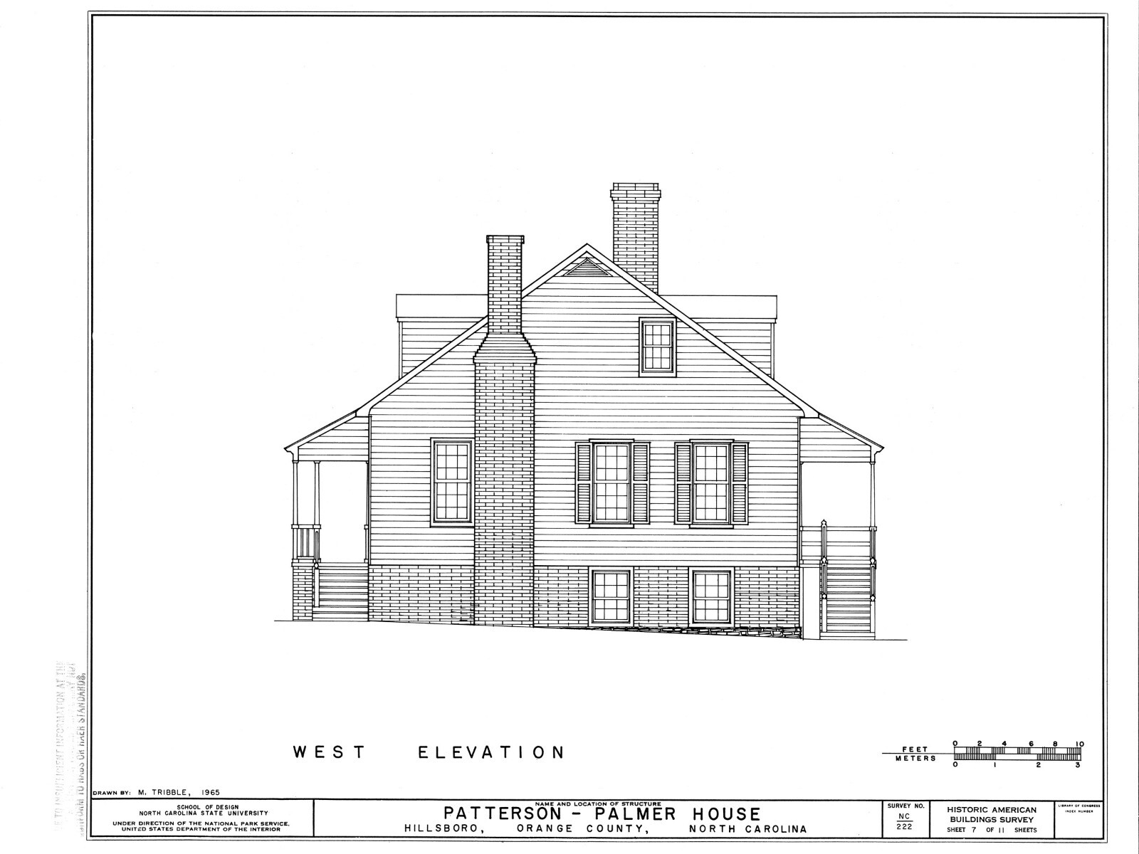 Traditional Colonial Style farmhouse, country home, 2 bedrooms, printed plans