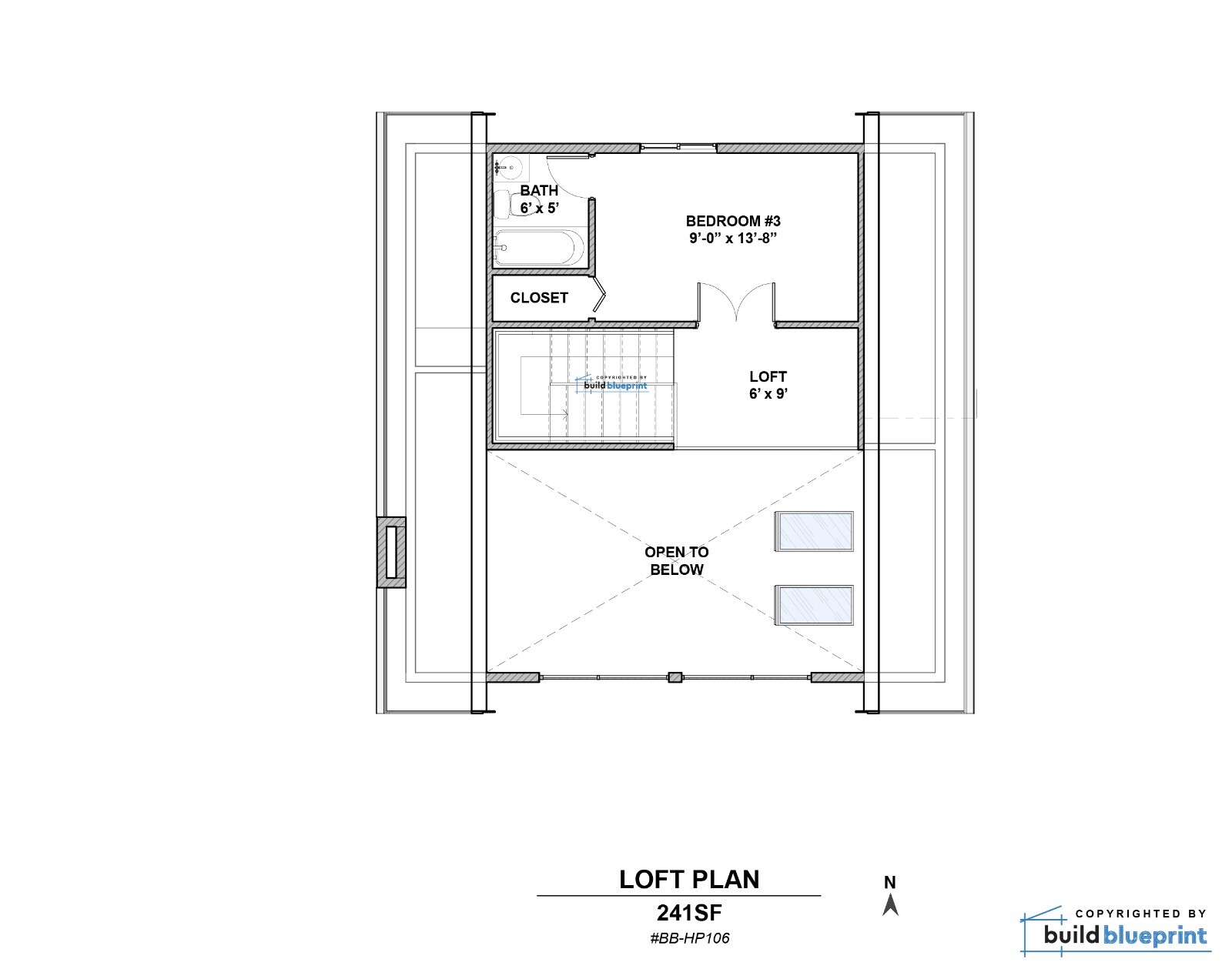 28′ x 28′ Modern Vacation Cabin Architectural Plans 1025SF – PDF Download