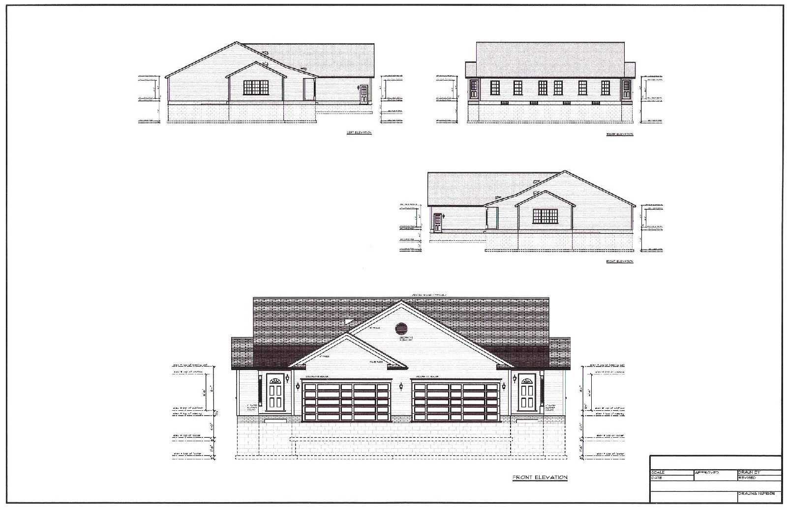 Full Set of Condominium / Duplex building plans 1,376 sq ft