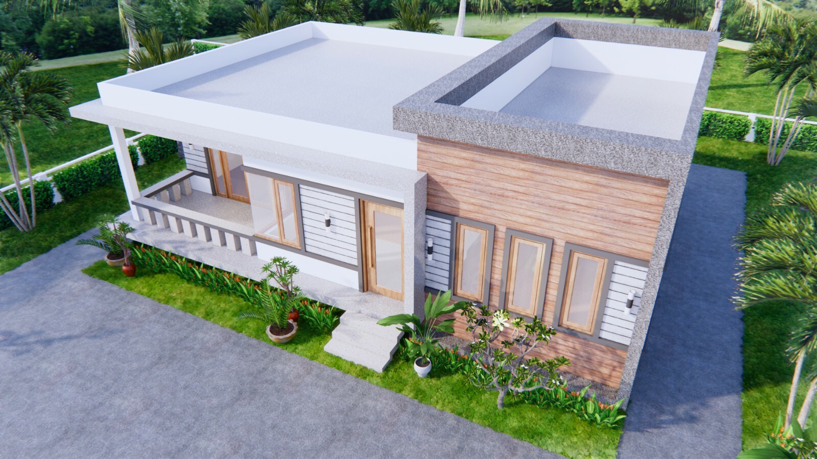 One Level House Plans 12×12 Meters 40×40 Feet 3 Beds 2 Baths Flat (A4 Hard Copy)