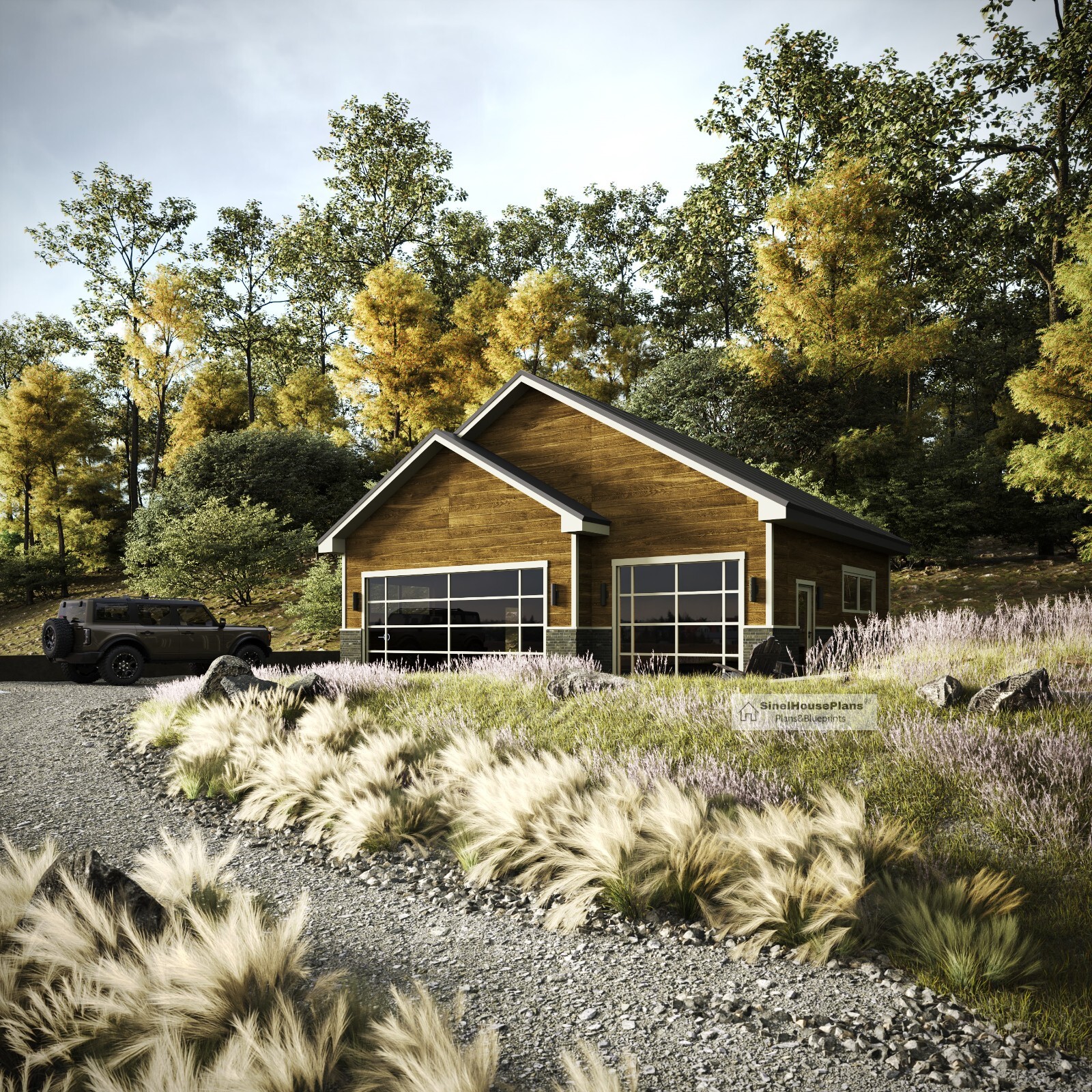 36 ‘x 28’ Garage Plans, 3-Car Traditional Garage Architectural Blueprints
