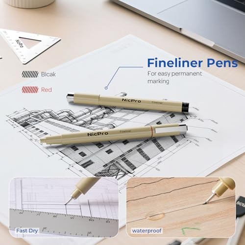 30PCS Professional Drafting Tools & Geometry Set with Case, Architect 30 PCS