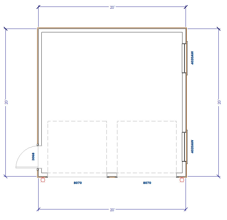 Double Car / 2 Car Garage Plan / Architectural Blueprints – 20 x 20