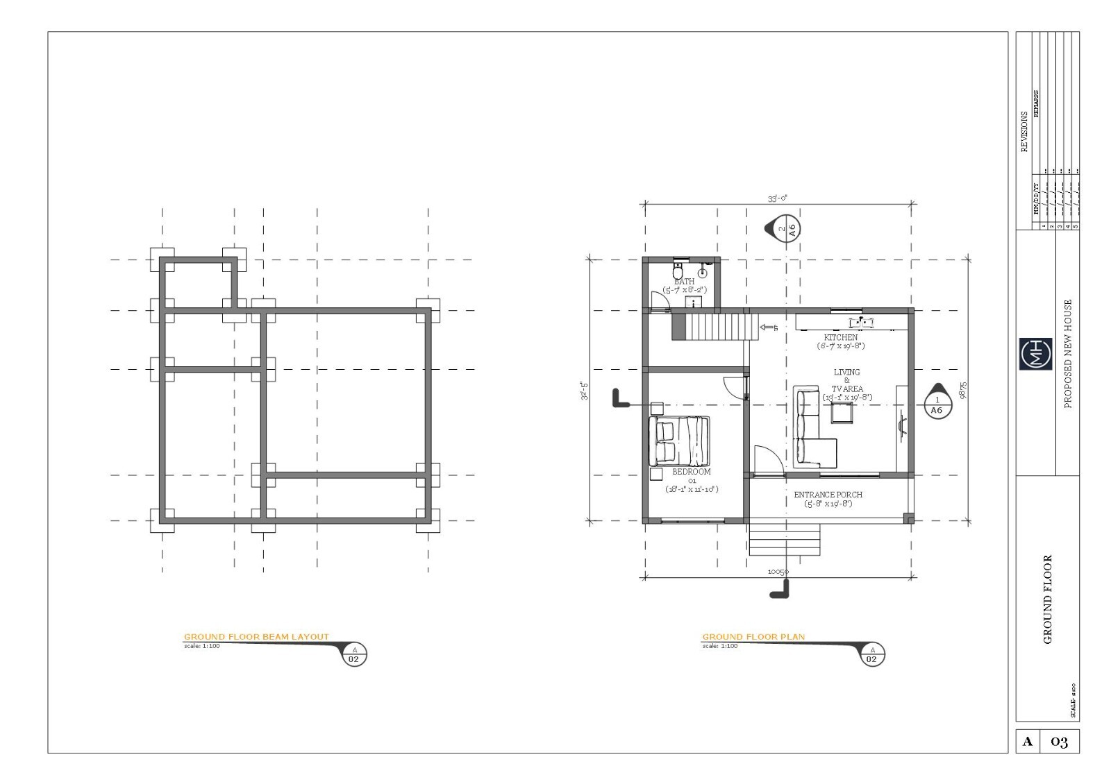 American Style Modern House Plan AutoCAD File & PDF For Blueprint Plans