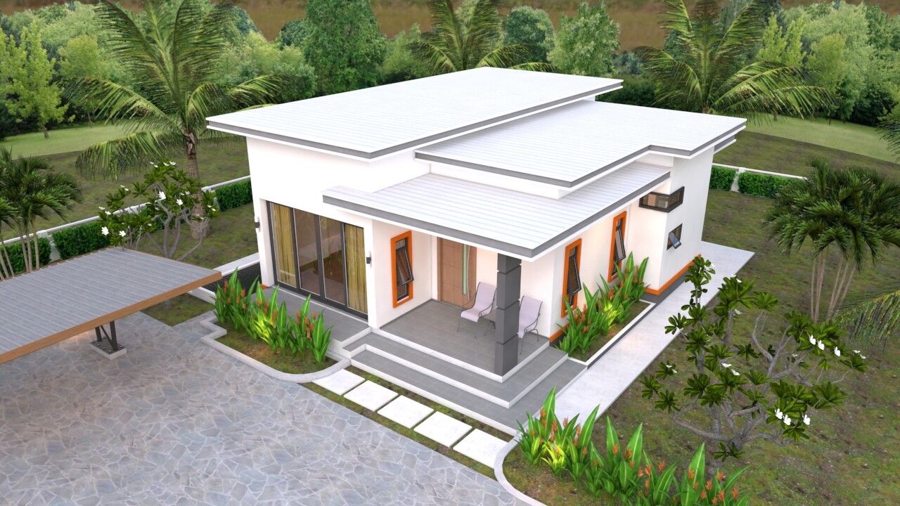 35×35 Feet House Plans 10.7×10.5 Meter 2 Beds 2 Baths Flat PDF (A4 Hard Copy)