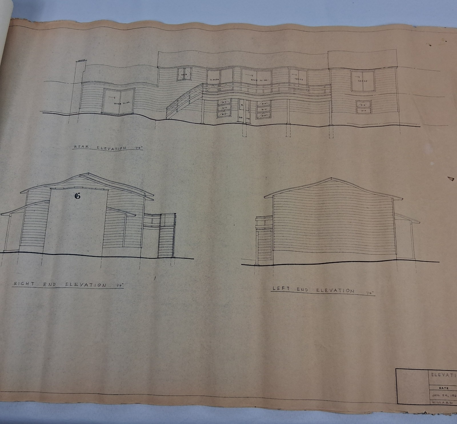 Mid Century Original 1969 Architectural Blueprints Drawings