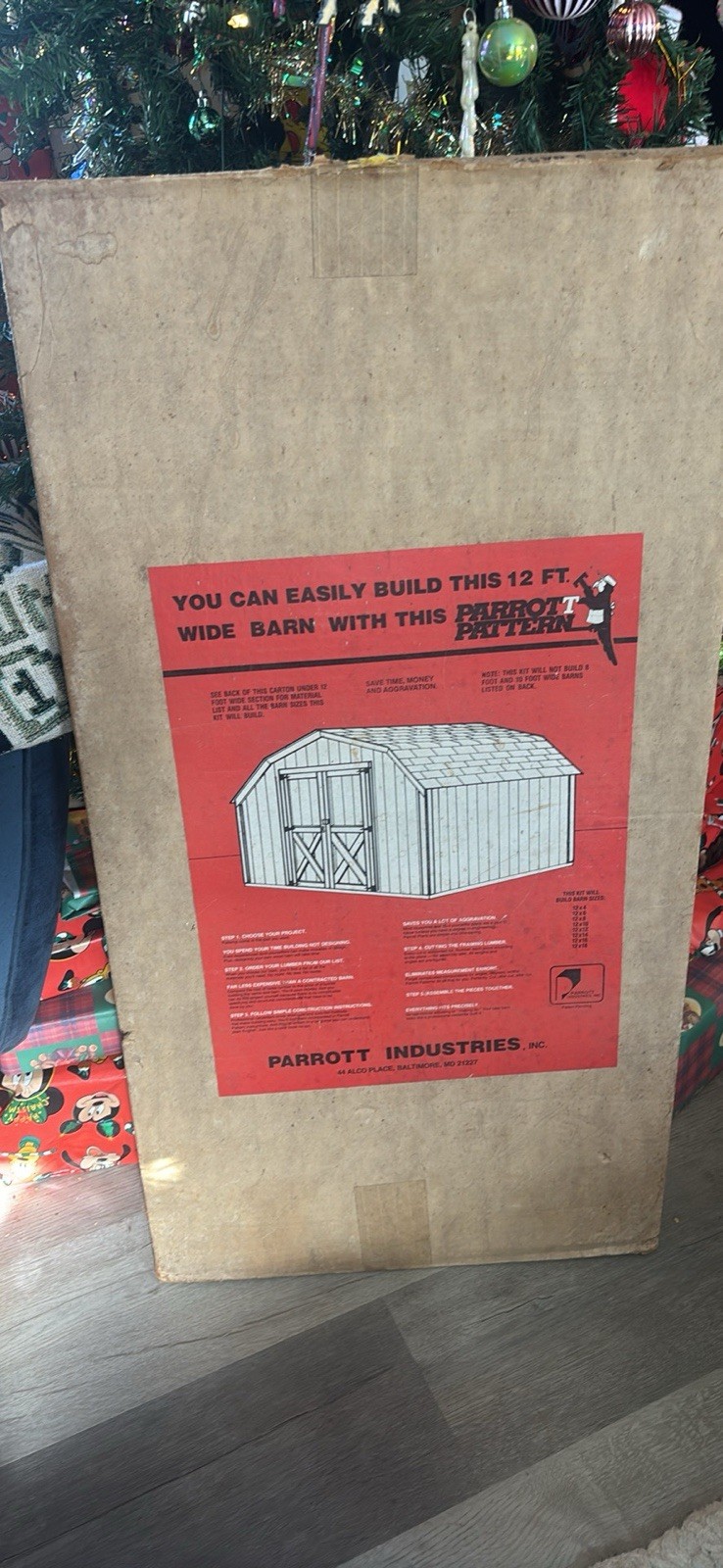 Parrott Industries Vintage Sealed Complete In Box 12ft Barn Kit *BLUEPRINTS*