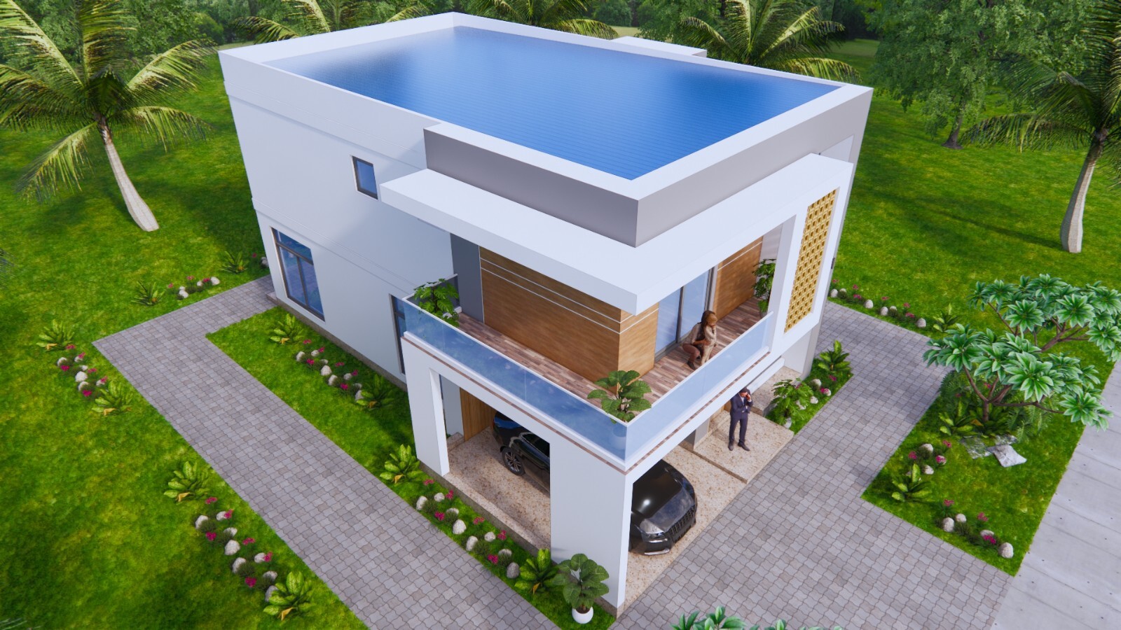 23×39 Feet House Design Plans 7×12 Meter 5 Beds 3 Baths Shed Roof (A4 Hard Copy)