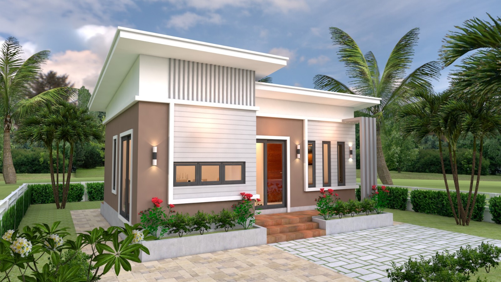 26×20 Feet House Design 8×6 Meter 2 Beds 1 Bath Shed Roof PDF (A4 Hard Copy)