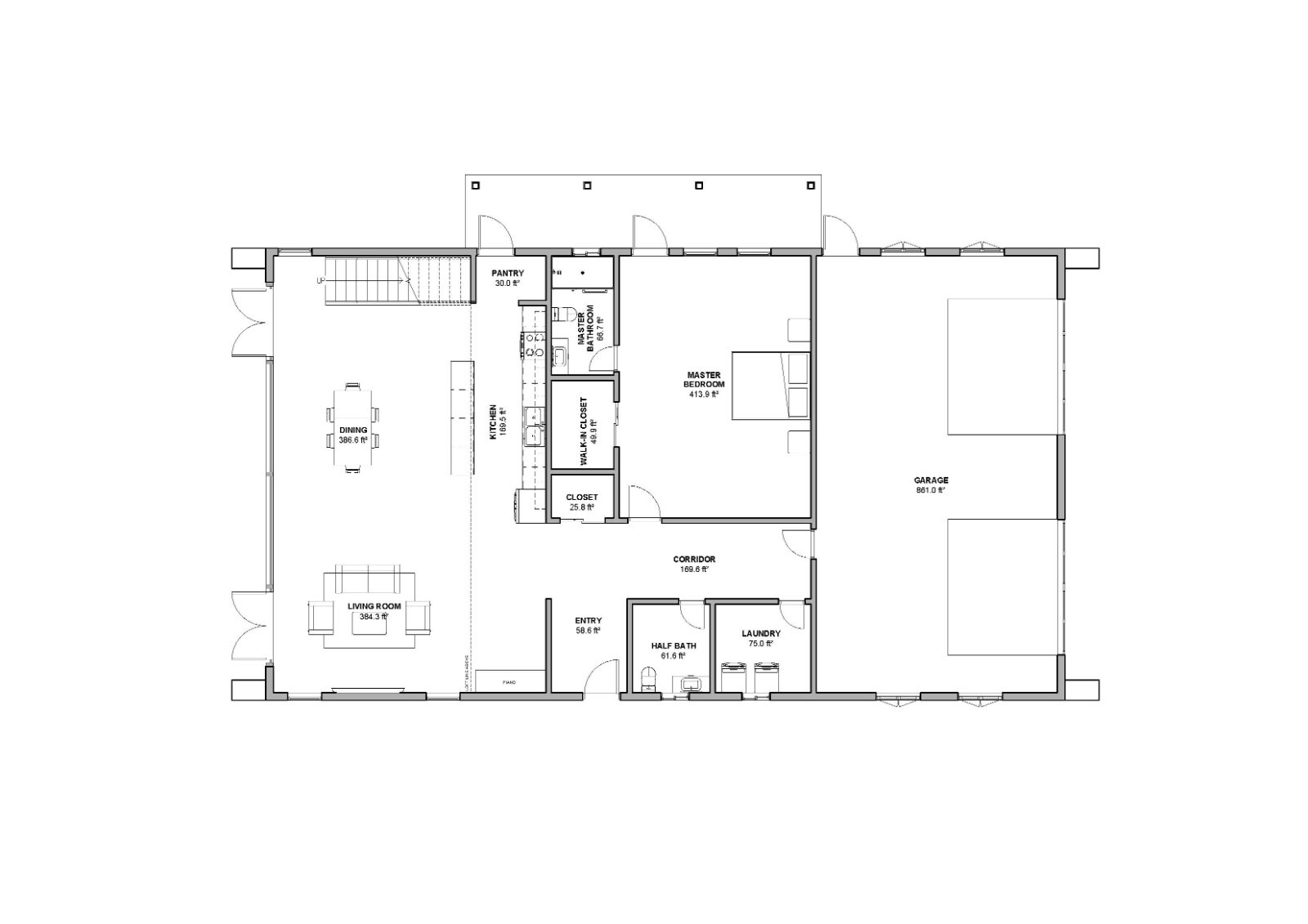 Barndominium House Plan 4 Bedrooms 4 bath 40’x70′ 2,800 sq ft. | PDF Download
