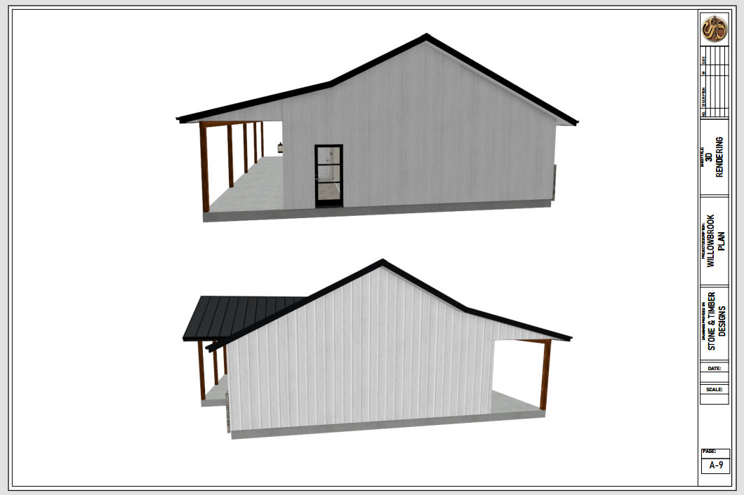 Modern Farmhouse Barndominium House Plans PDF | 1525 Sq Ft | 3 Bed 2 Bath