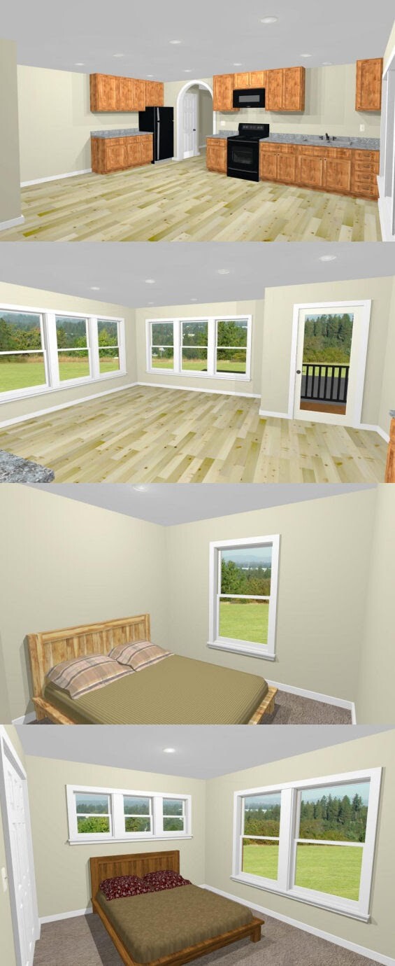 40×42 Apartment with 2-Car 1-RV Garage – PDF FloorPlan – 1,153 sqft – Model 1A