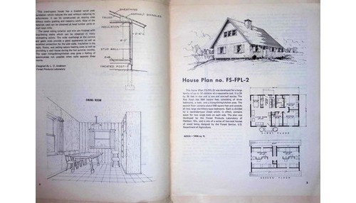 USDA Forest Service Designs for Low-Cost Wood Homes Booklet with Plans 1969