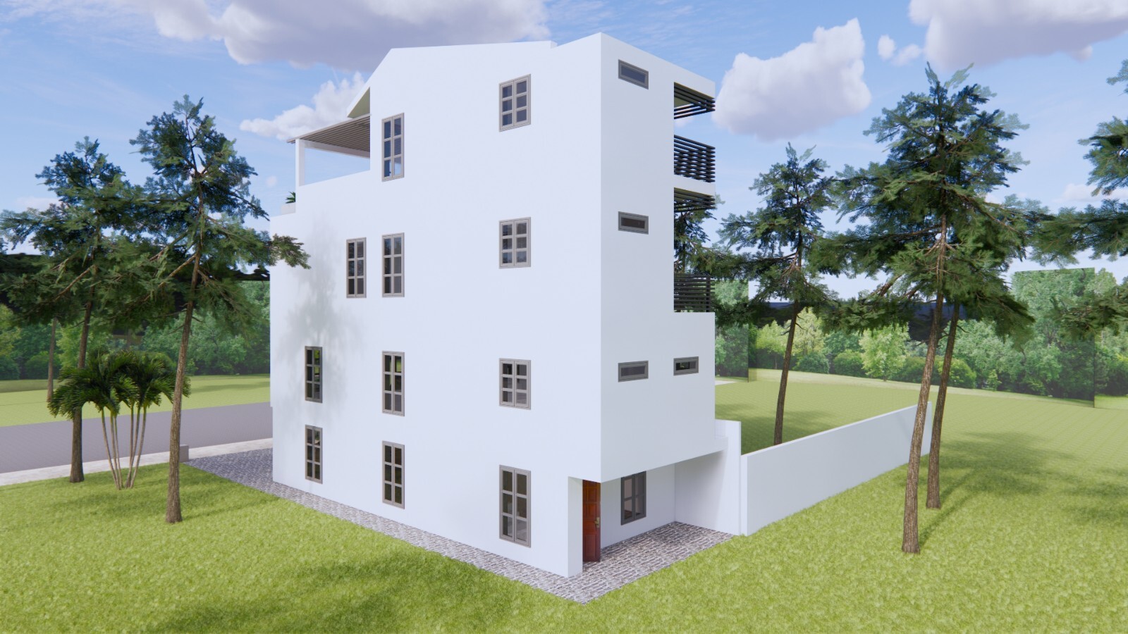 14×45 Feet Small House 4.2×14 Meter 4 Bed 5 Baths Shed Roof PDF (A4 Hard Copy)