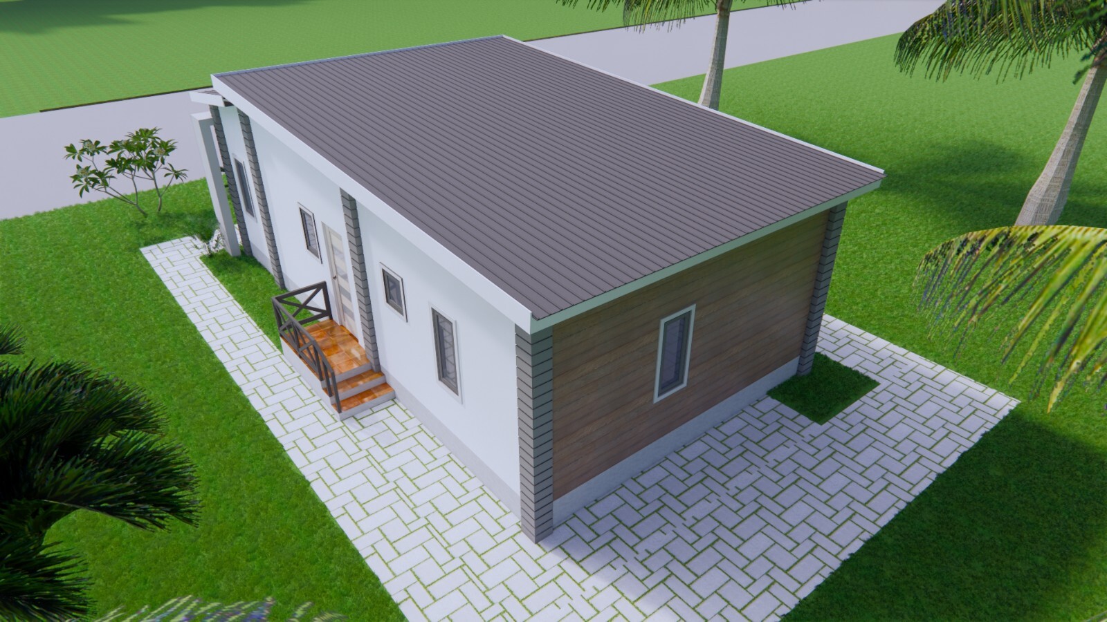 20×36 Feet Small House Design 6×11 Meter 3 Bed 2 Bath Shed Roof (A4 Hard Copy)