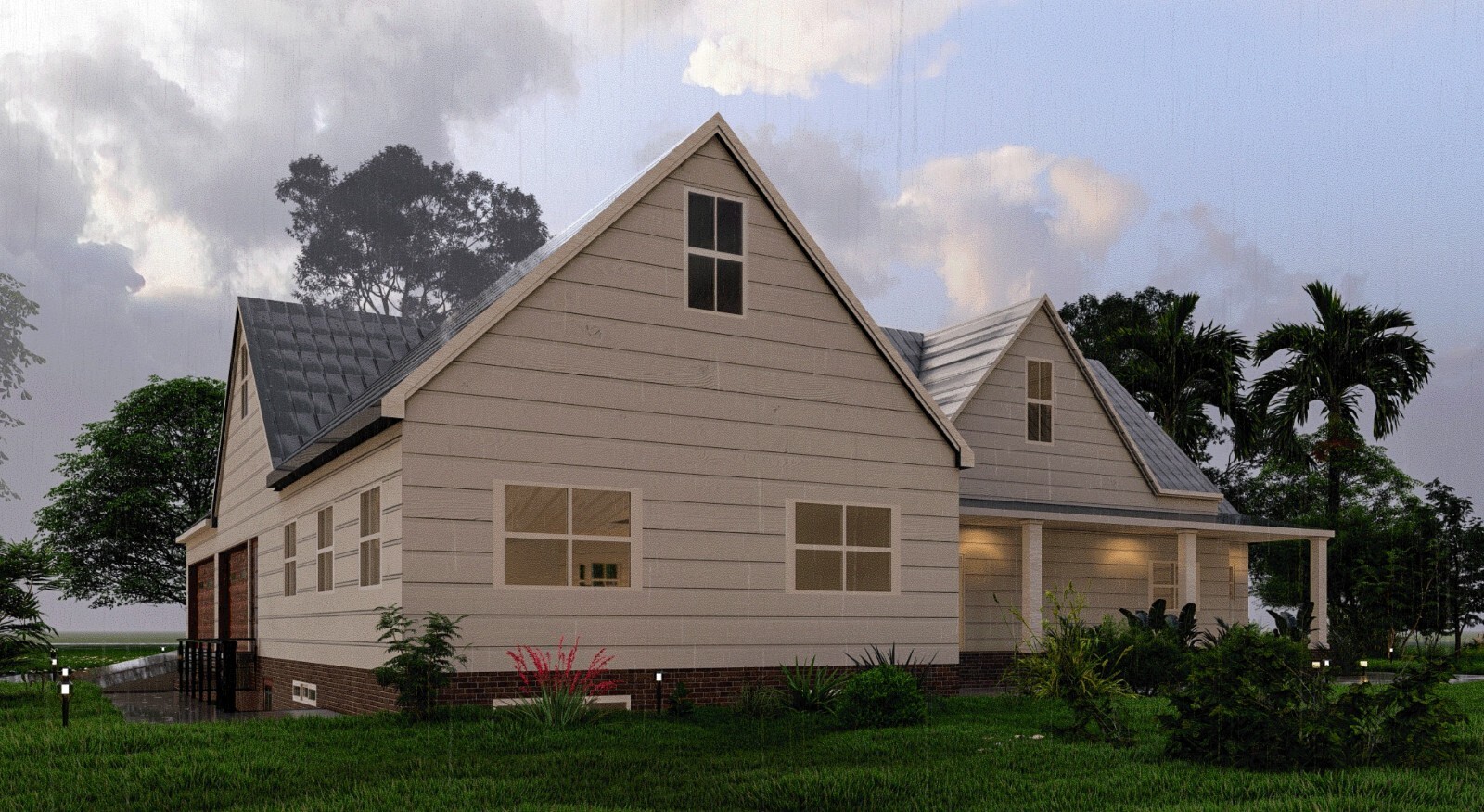 Plans for a 2 Bedroom Home with 5-Car Garage, Workshop, Attic Room, and Basement