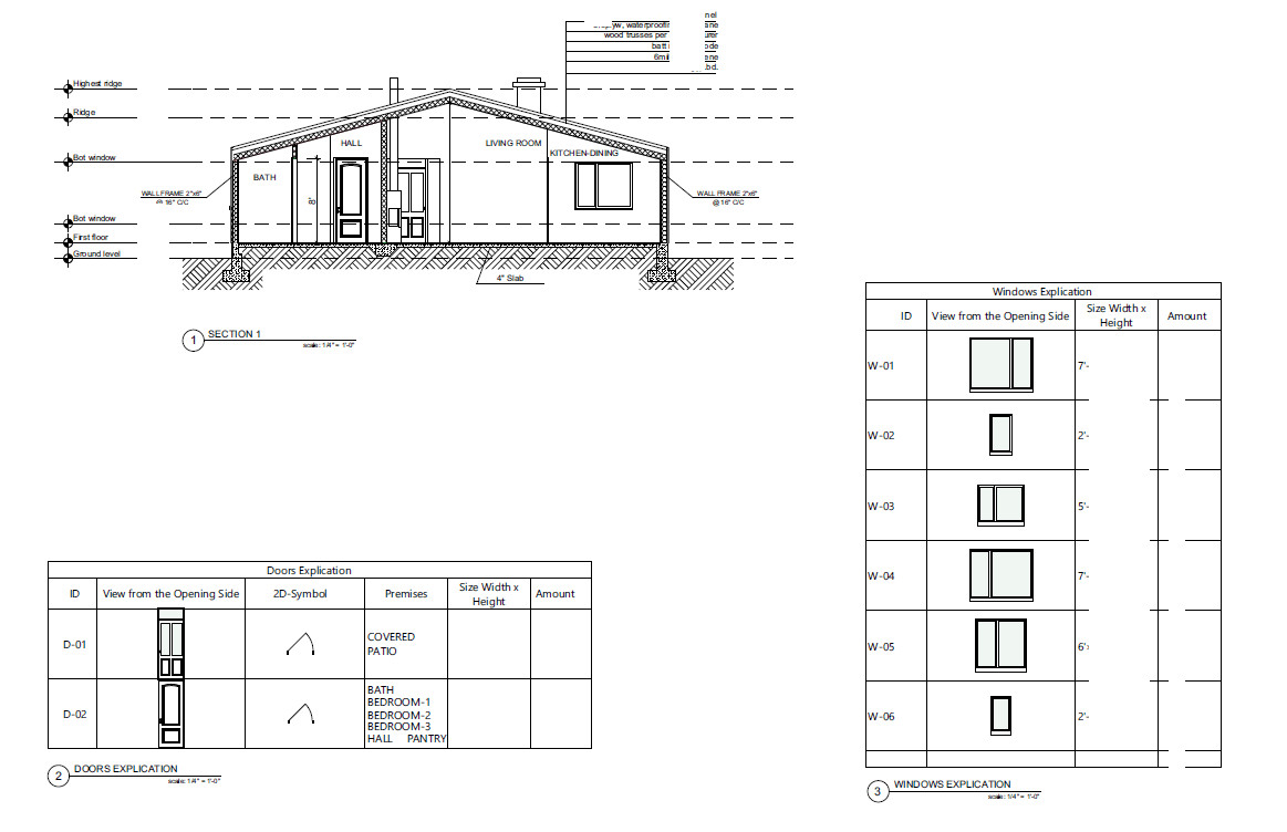41’x41’ 3 Beds, 1.5 Baths Charming Barnhouse Architectural Plans PDF Download.