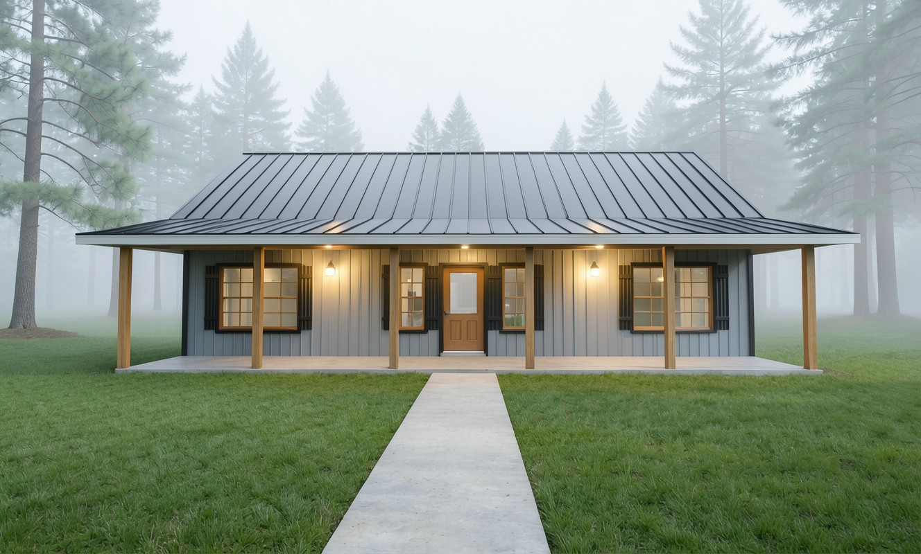1,250 Sqft (Living) Modern Farm House with – 3 Bd, 2 Ba,