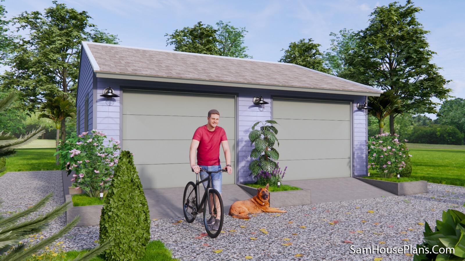 24×24 Feet 7.3×7.3 Meter 2 Cars Garage Shed Plan PDF Plans (A4 Hard Copy)