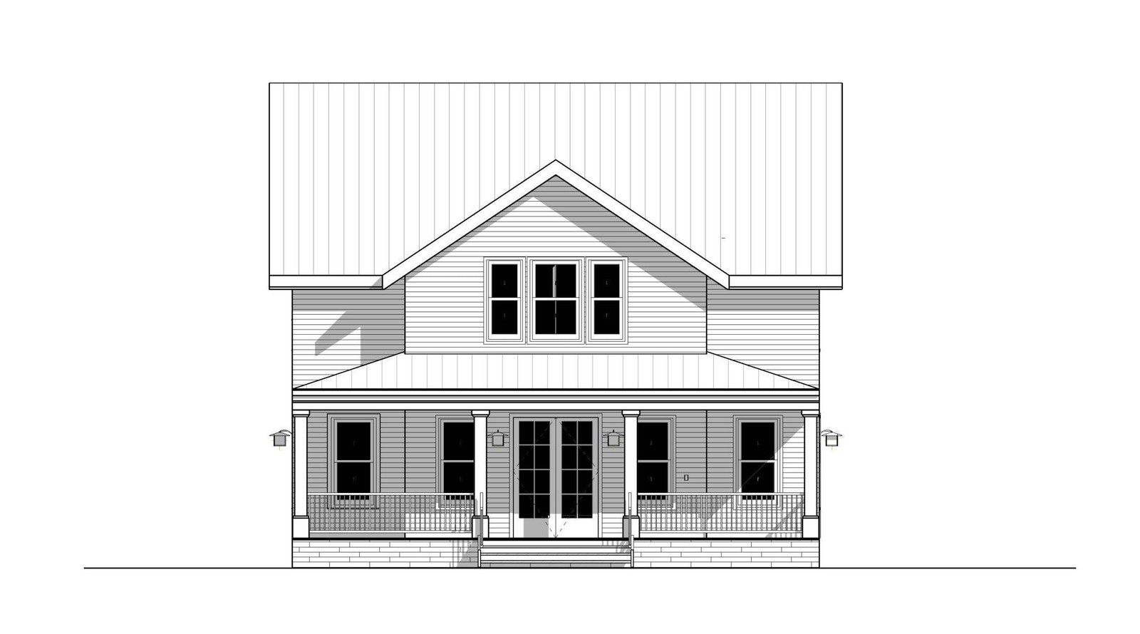 Two Story Farmhouse Plan 4 bed 4 bath (58×35′) Custom House Plans and Blueprints