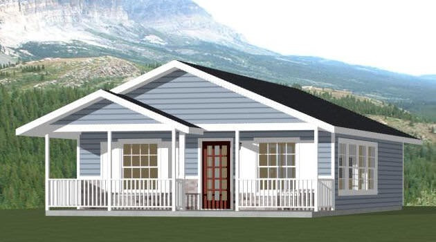 26×34 House — 1 Bedroom 1 Bath — 884 sq ft — PDF Floor Plan 1B
