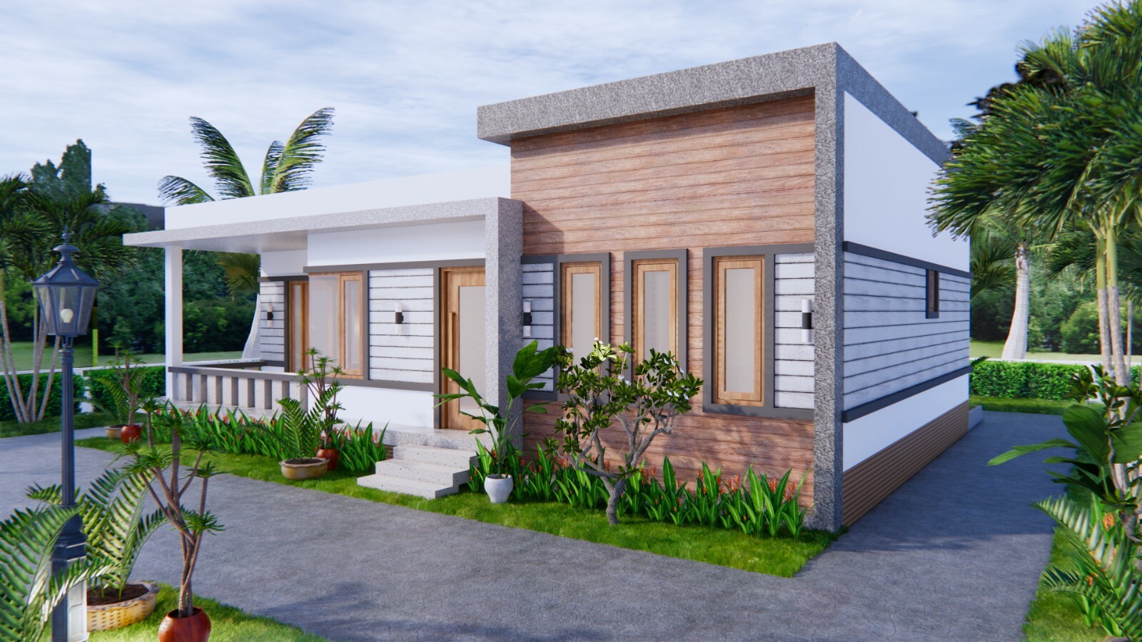 One Level House Plans 12×12 Meters 40×40 Feet 3 Beds 2 Baths Flat (A4 Hard Copy)