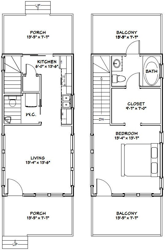 14×28 House — 749 sq ft — PDF FloorPlan — Model 6G