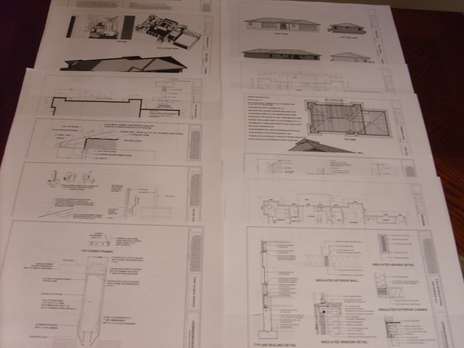 Ranch House Plans 1740 sq.ft. three bedrooms outdoor deck FREE SHIPPING