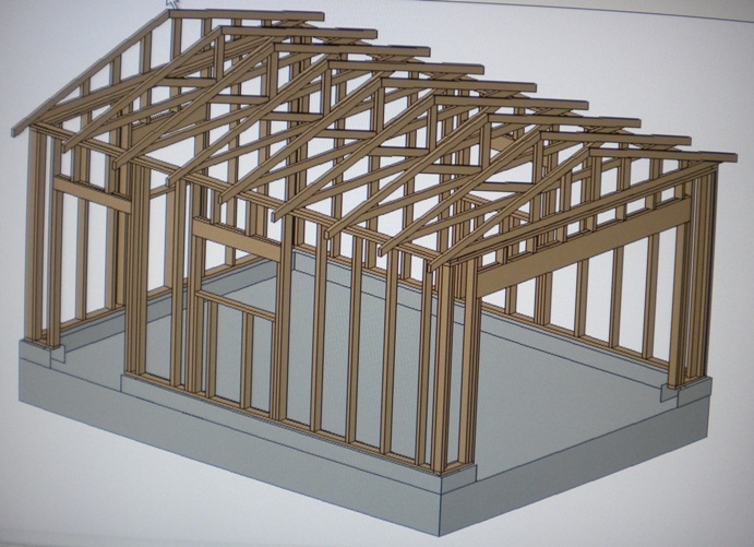 PERMIT READY 12′ X 16′ GARAGE PLAN DRAWN TO SCALE BLUEPRINTS AND MATERIALS LIST